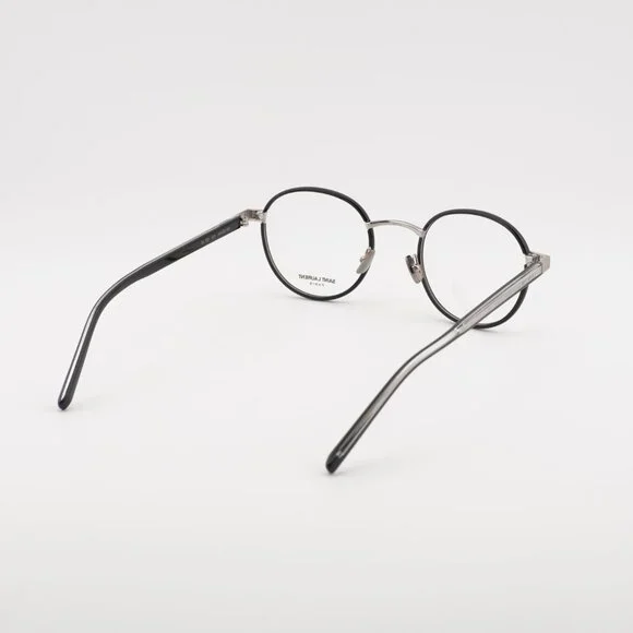 Saint Laurent SL125 001 Eyeglasses Black/Silver 49mm Round Frame
